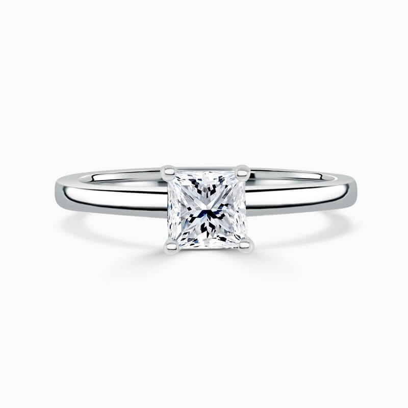 Hidden Halo Princess Diamond Engagement Ring