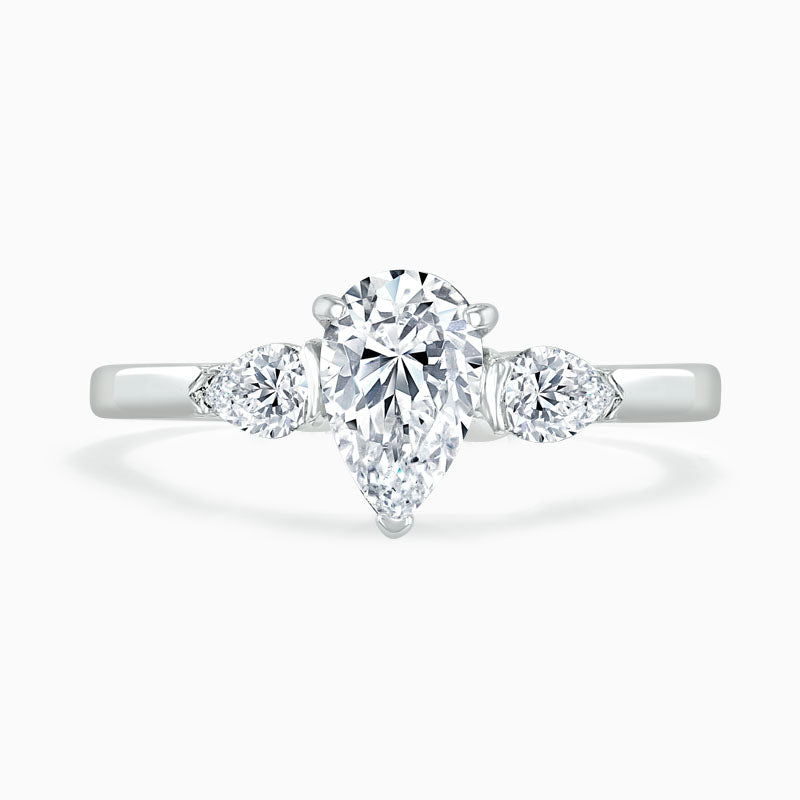 Pear Trilogy Diamond Engagement Ring