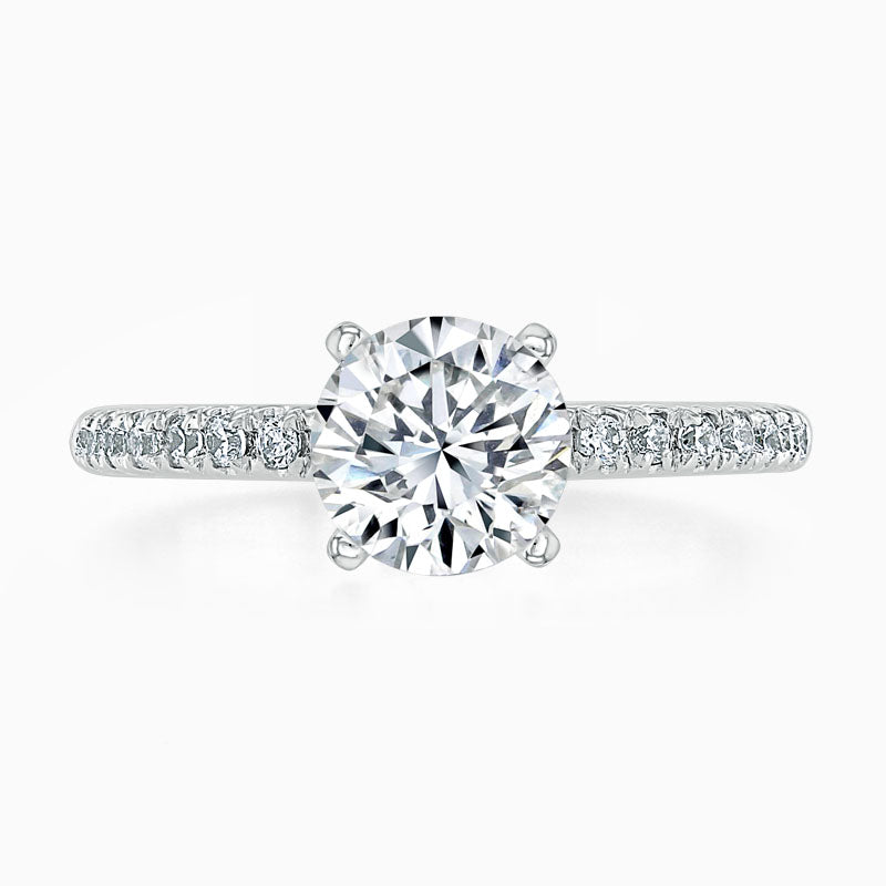 4 Claw Round Diamond Engagement Ring
