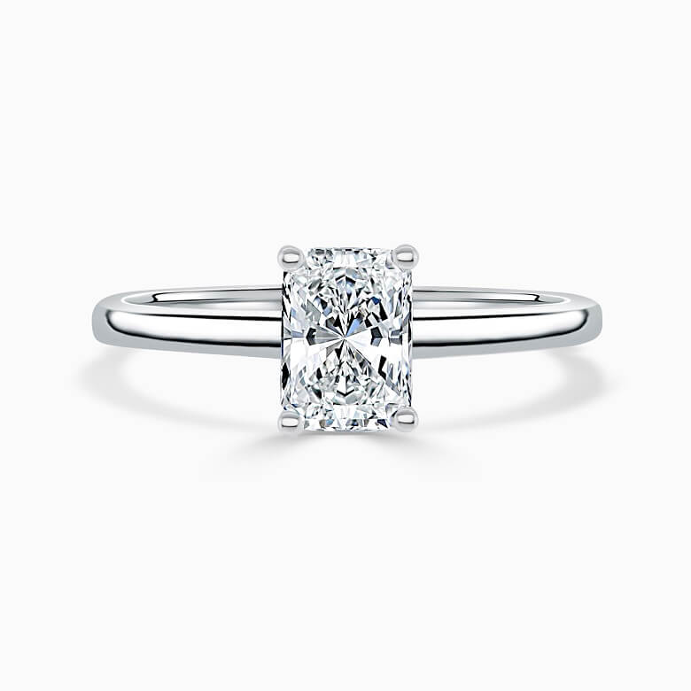 Radiant Hidden Halo Diamond Engagement Ring