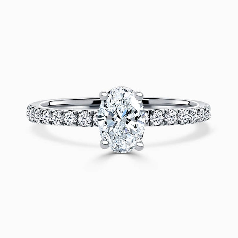 Hidden Halo Cutdown Oval Diamond Engagement Ring