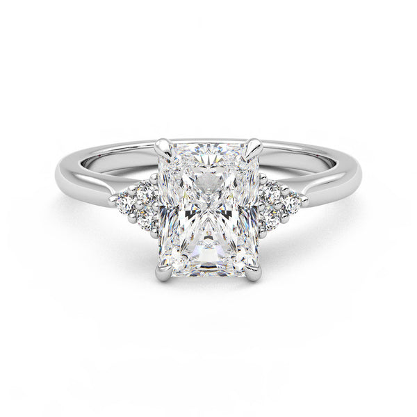 Three Claw Trilogy Radiant Diamond Engagement Ring