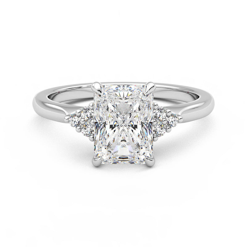 Three Claw Trilogy Radiant Diamond Engagement Ring