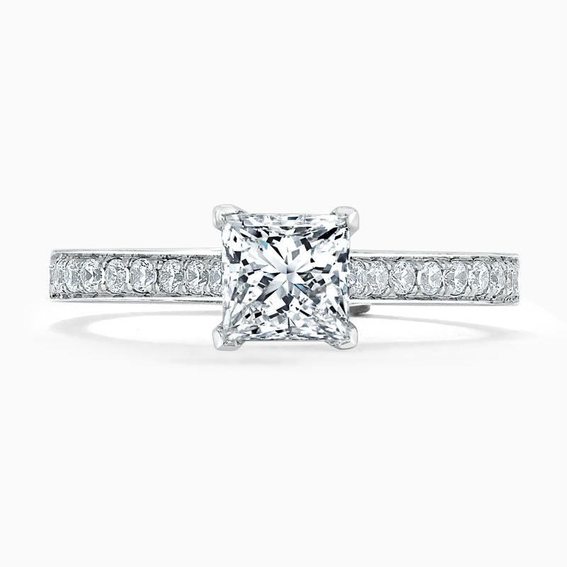 Openset Pave Princess Diamond Engagement Ring