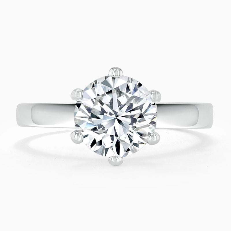 6 Claw Solitaire Round Diamond Engagement Ring
