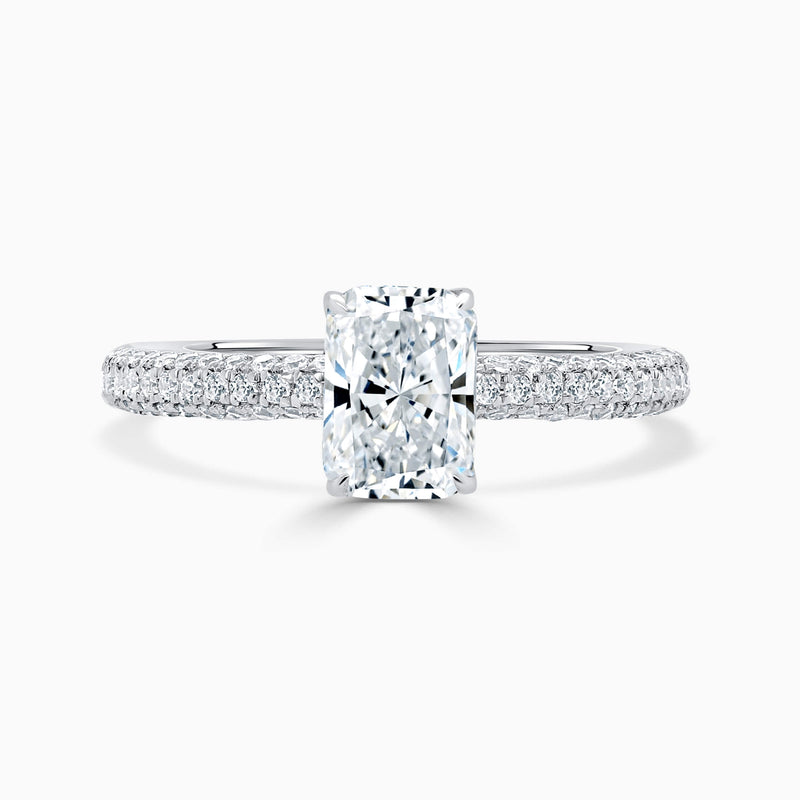 Micro Pave Radiant Diamond Engagement Ring