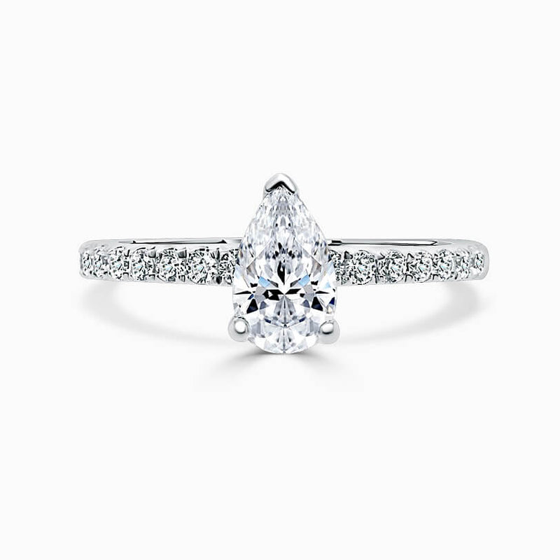 Hidden Halo Cutdown Pear Engagement Ring