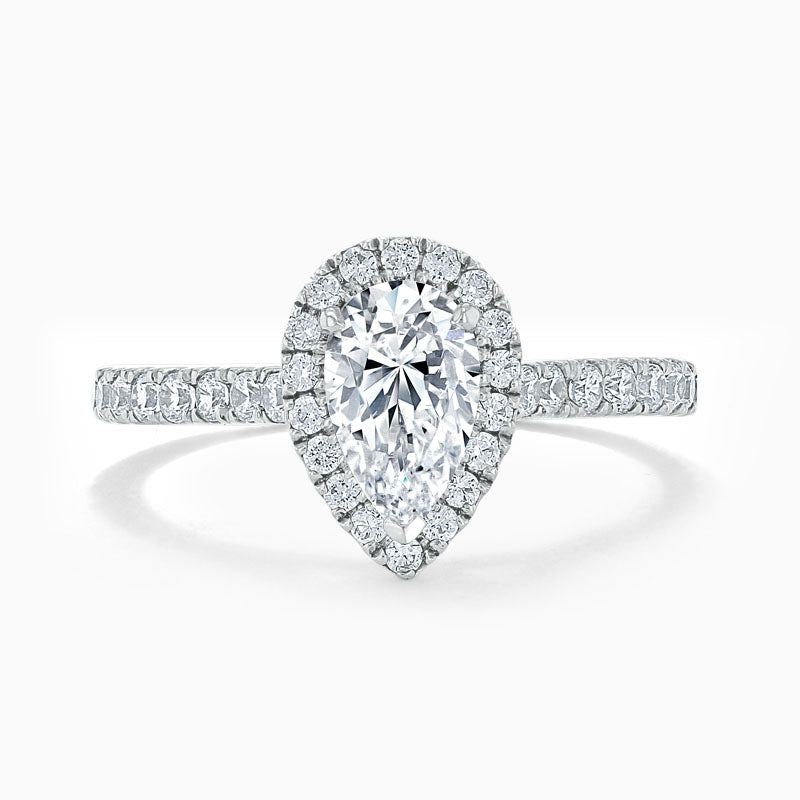 Pear Halo Diamond Engagement Ring