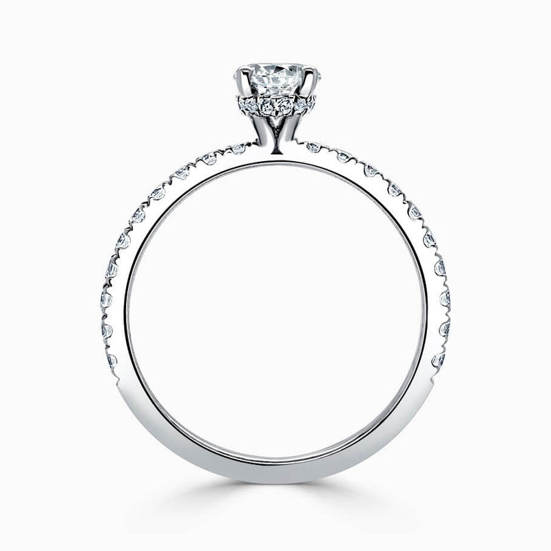 Hidden Halo Cutdown Oval Diamond Engagement Ring