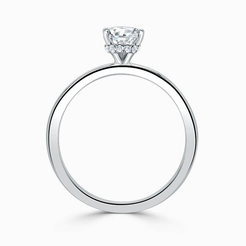Pear Hidden Halo Diamond Engagement Ring