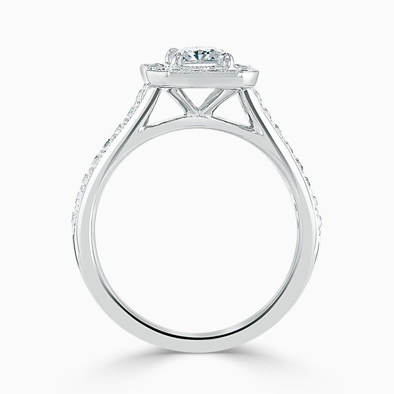 Vintage Pave Radiant Diamond Engagement Ring