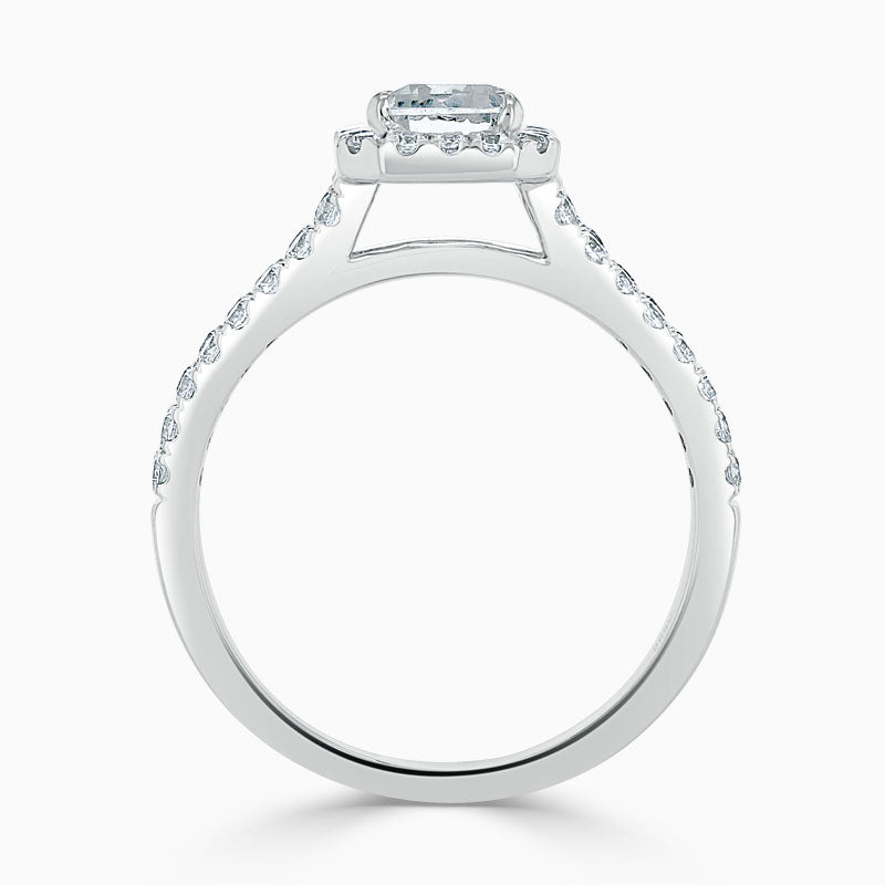 Split Shoulder Emerald Diamond Engagement Ring