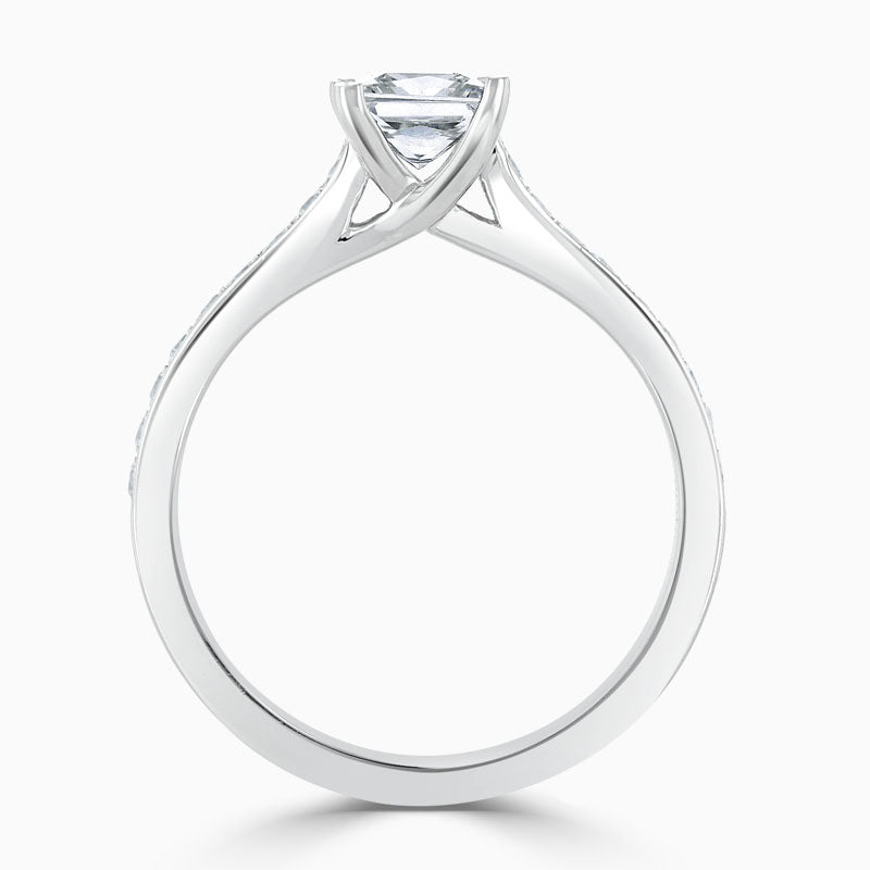 Openset Pave Princess Diamond Engagement Ring