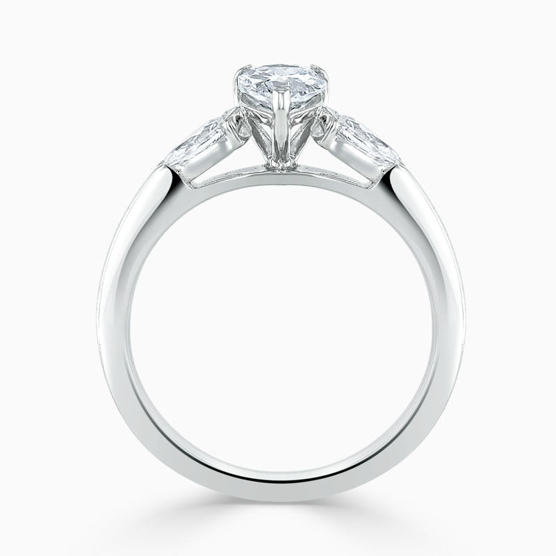 Pear Trilogy Diamond Engagement Ring