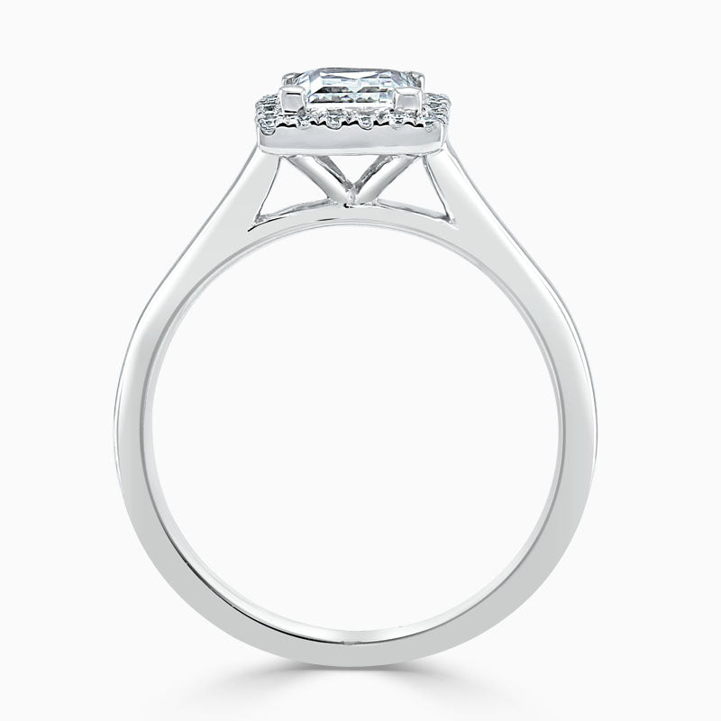 Plain Halo Princess Diamond Engagament Ring