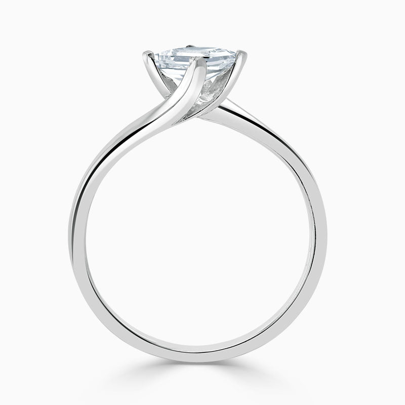 Princess Cut Twist Diamond Engagement Ring
