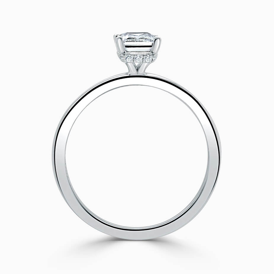 Radiant Hidden Halo Diamond Engagement Ring
