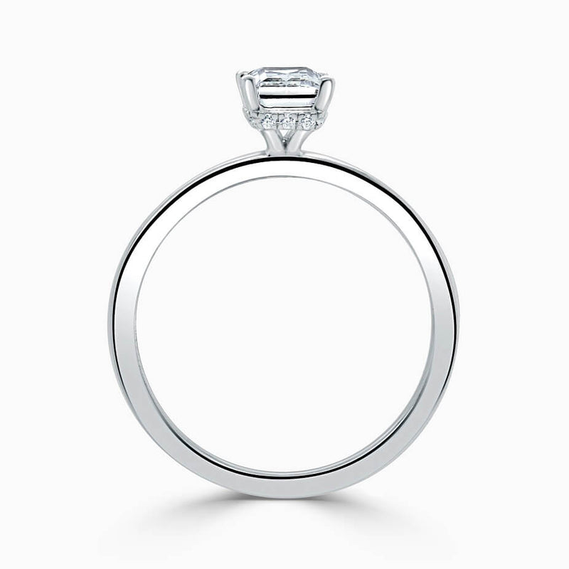 Radiant Hidden Halo Diamond Engagement Ring