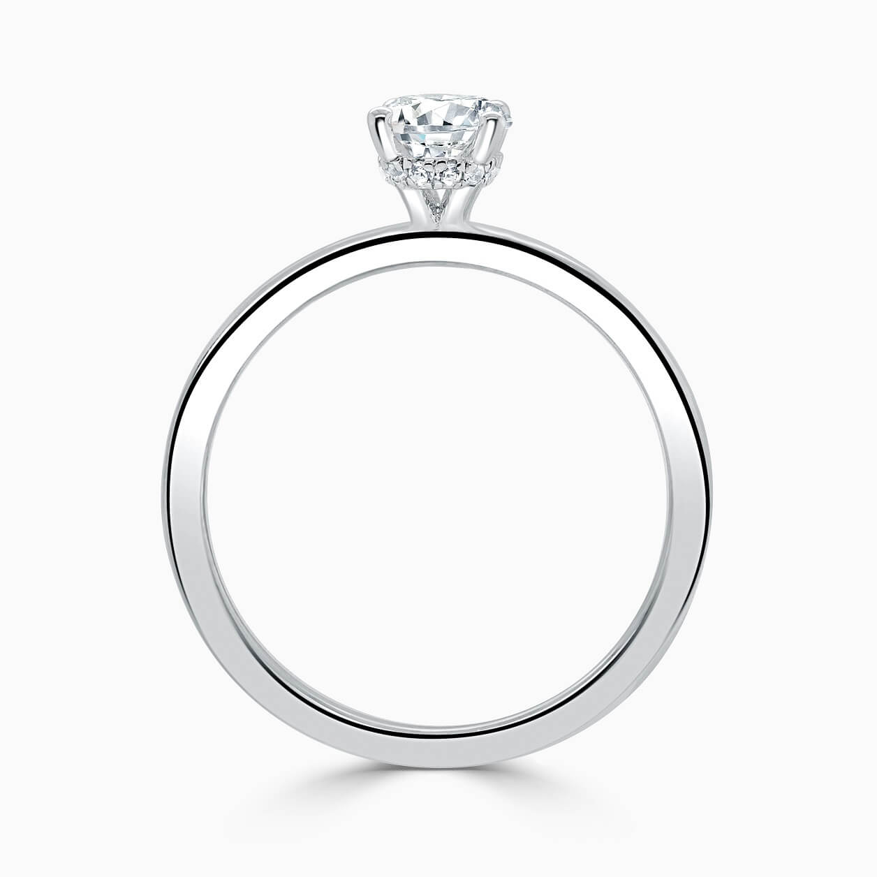 Hidden Halo Oval Diamond Engagement Ring
