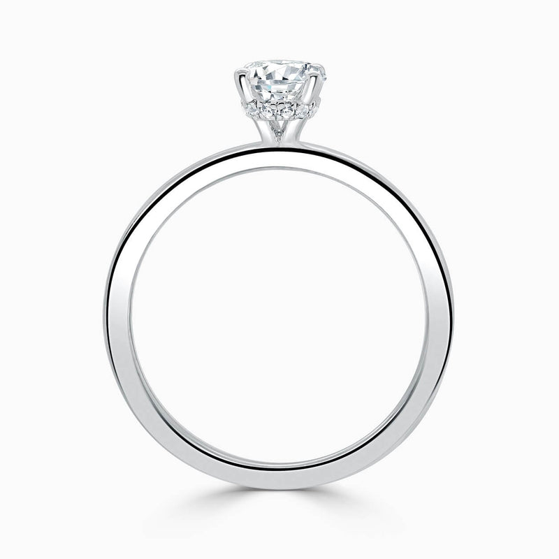 Hidden Halo Oval Diamond Engagement Ring