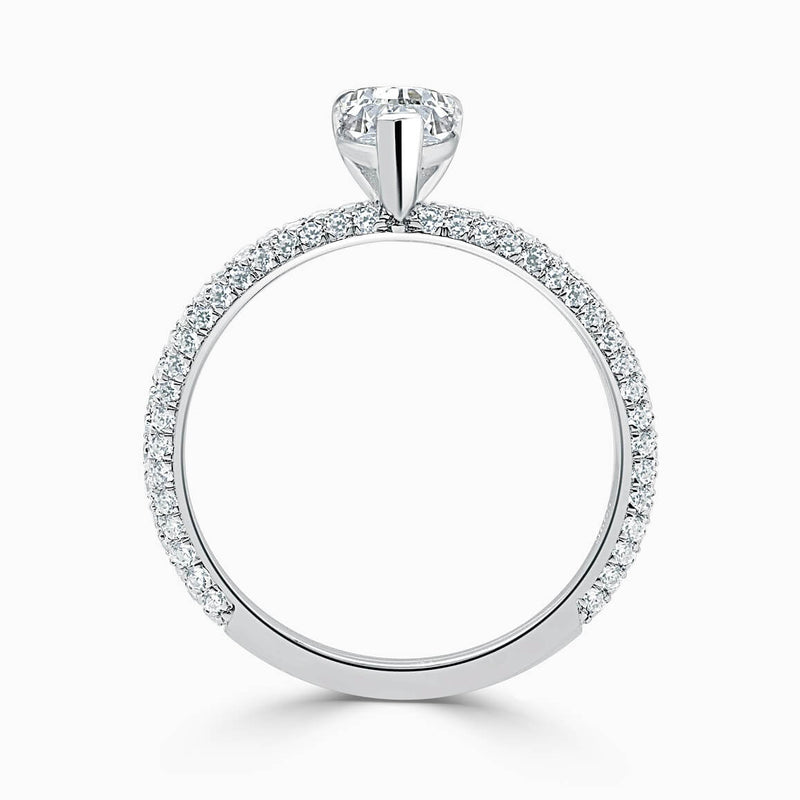 Micro Pave Pear Diamond Engagement Ring