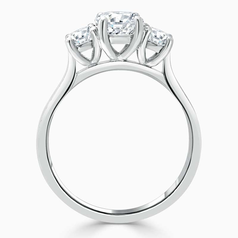 Round Trilogy Princess Cut Diamond Engagement Ring