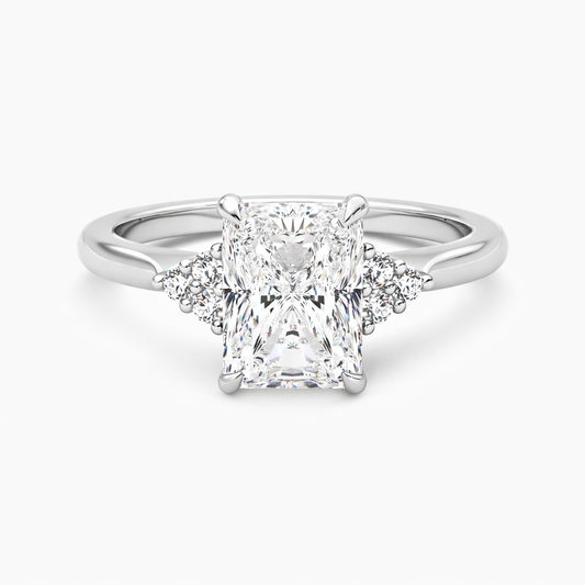 Three Claw Trilogy Radiant Diamond Engagement Ring