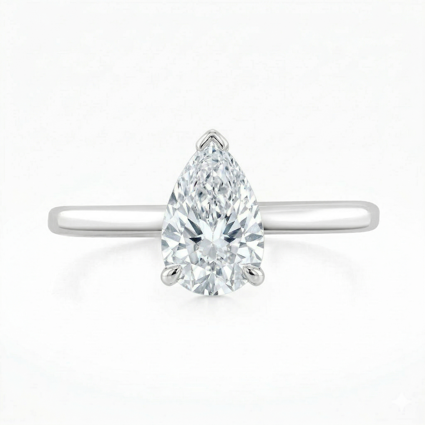 Solitaire Pear Diamond Engagement Ring