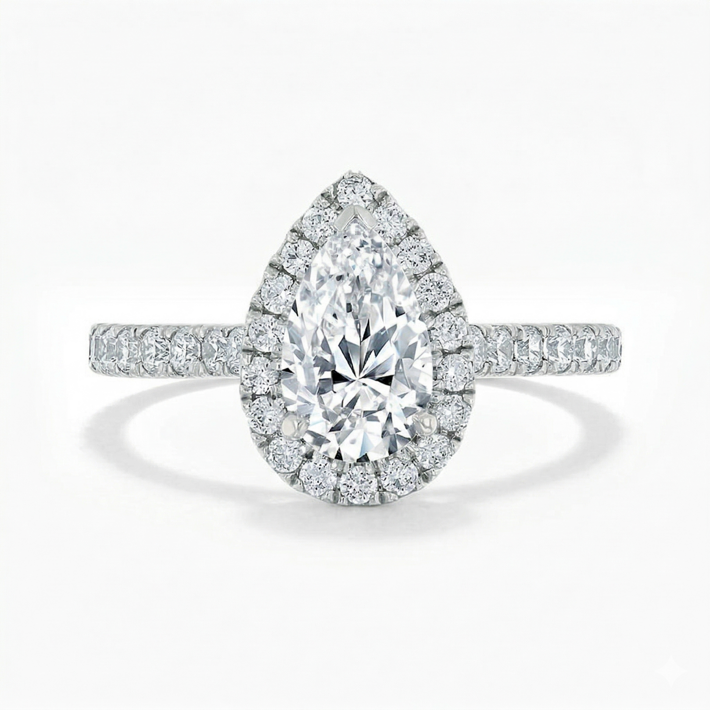 Pear Halo Diamond Engagement Ring