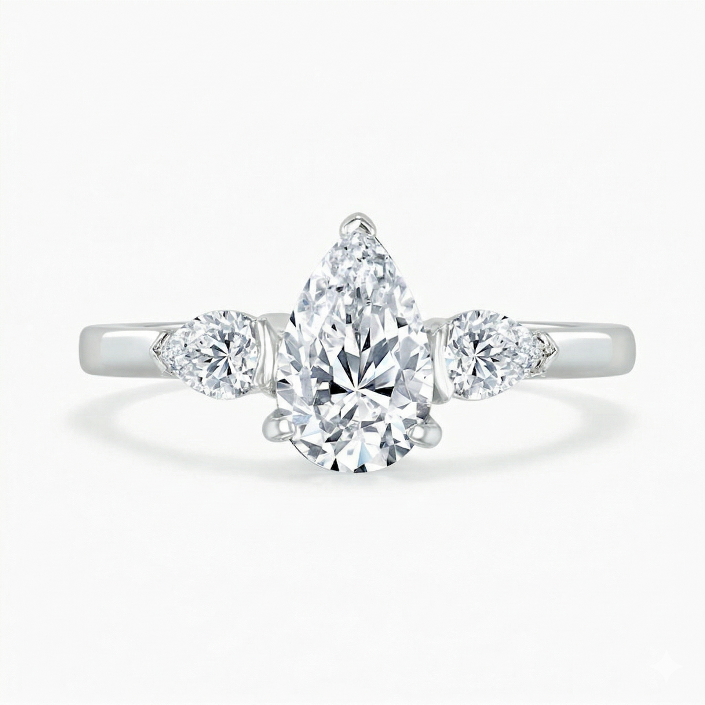 Pear Trilogy Diamond Engagement Ring