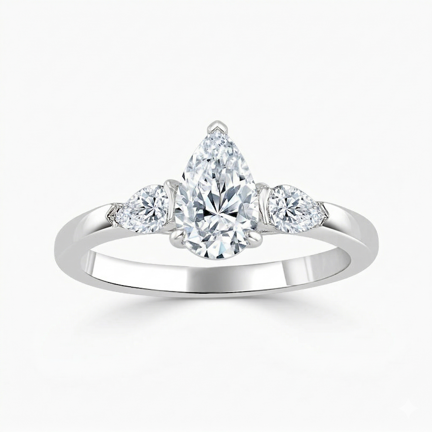 Pear Trilogy Diamond Engagement Ring