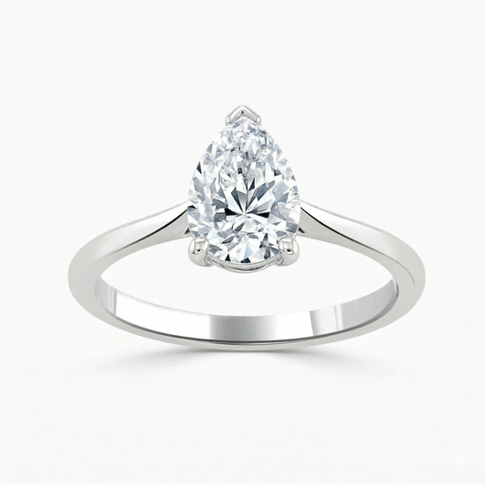 Solitaire Pear Diamond Engagement Ring