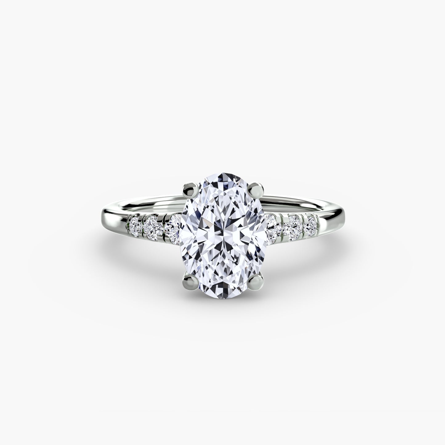 Solitaire with Shoulder Accents
