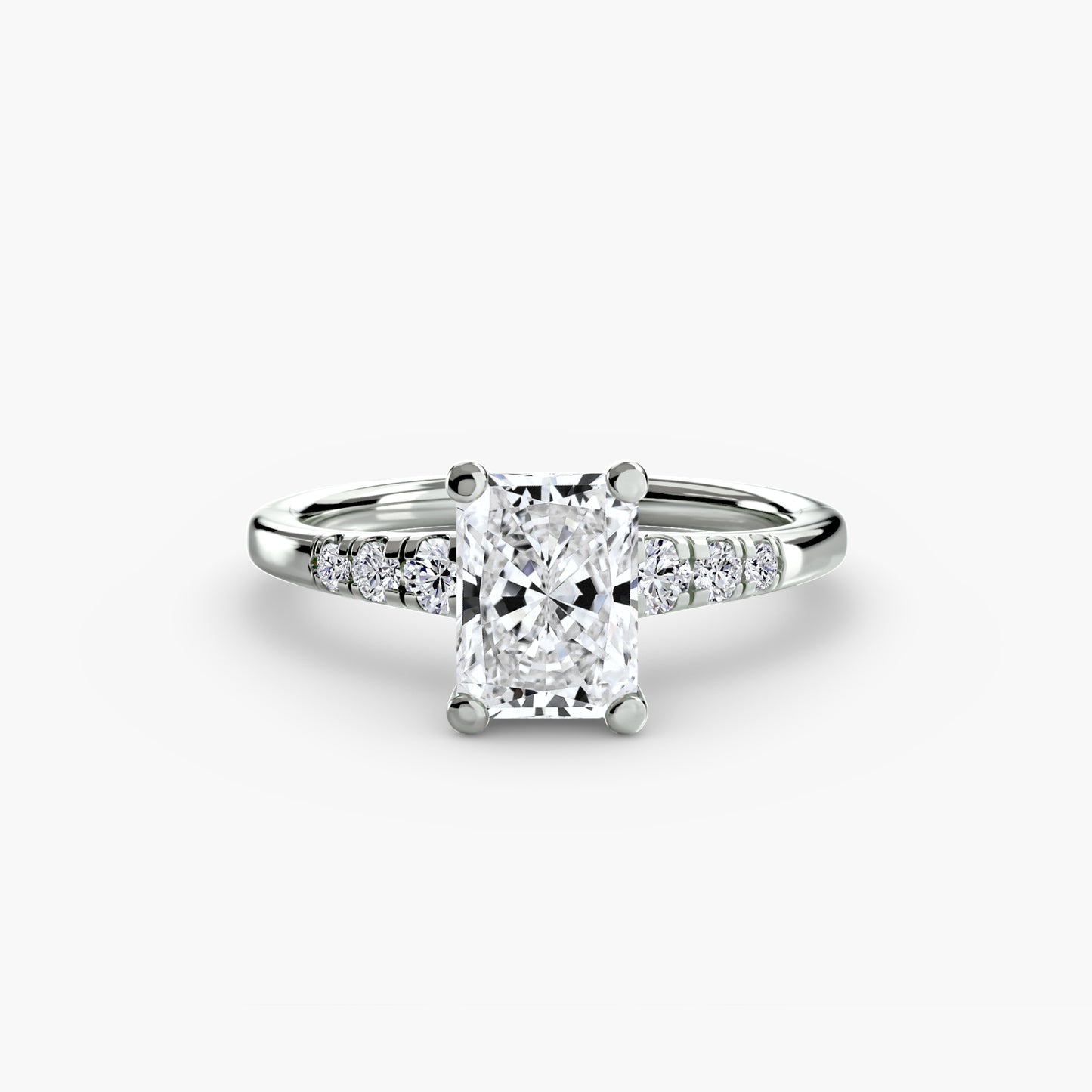 Solitaire with Shoulder Accents