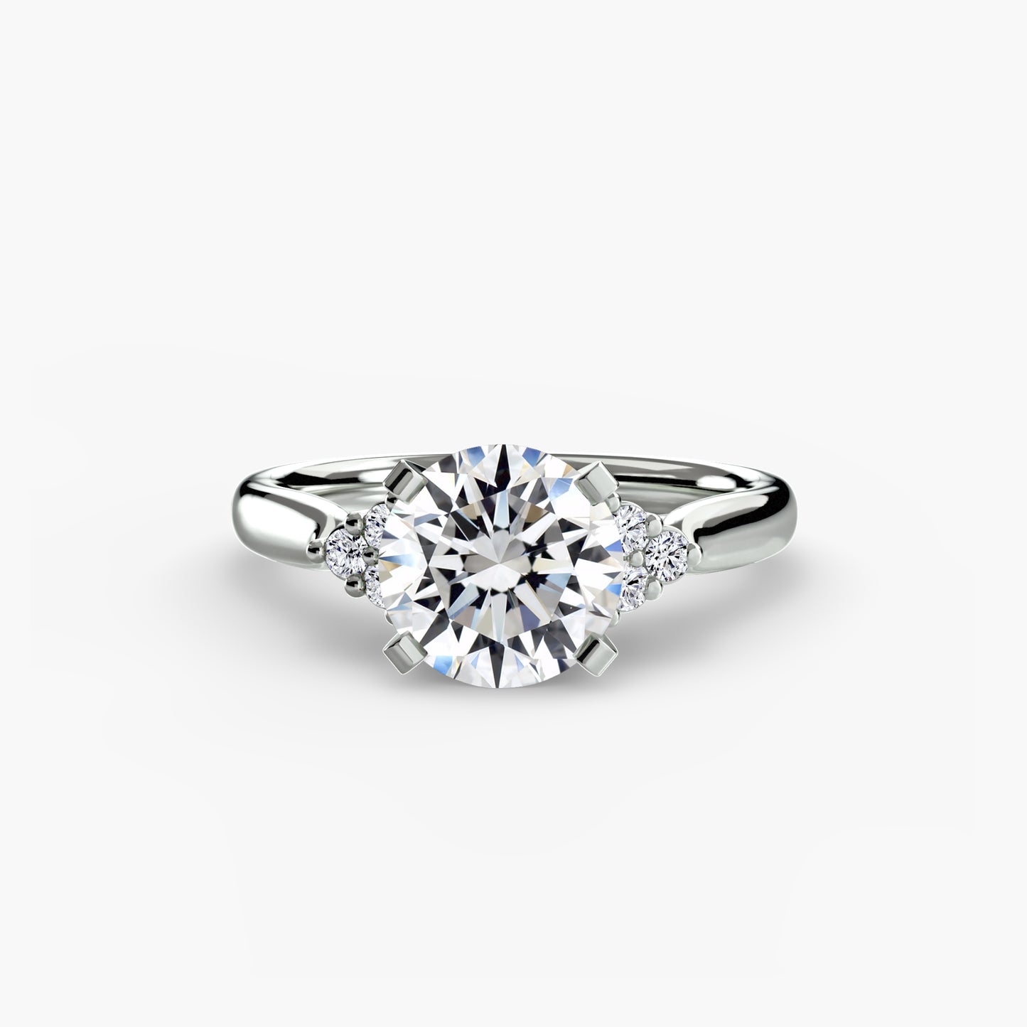 Solitaire with Cluster Shoulders 2