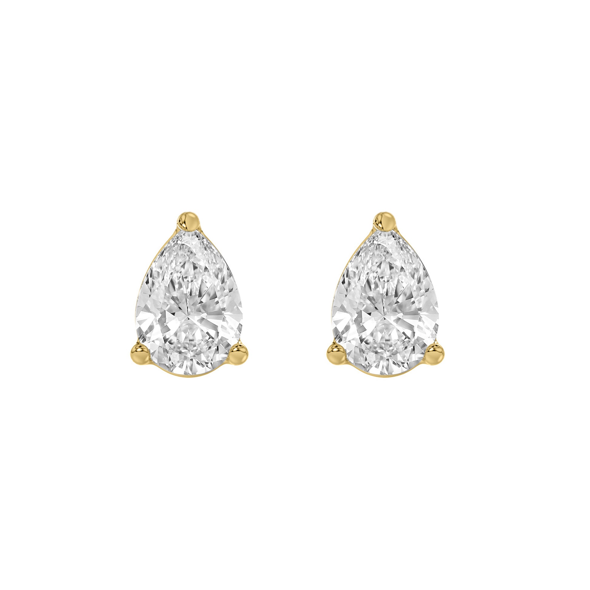 1.5 Carat  Lab Grown Diamond Stud Earrings Yellow Gold angle view