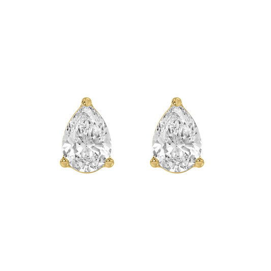 1.5 Carat  Lab Grown Diamond Stud Earrings Yellow Gold angle view