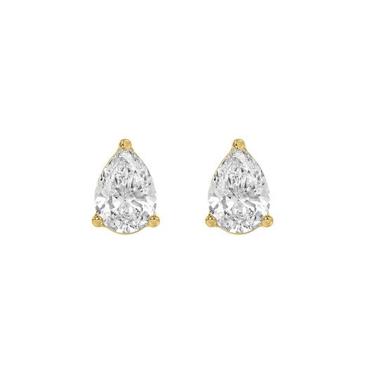 0.5 Carat  Lab Grown Diamond Stud Earrings Yellow Gold angle view
