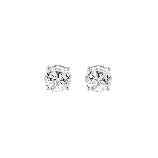 0.25 Carat Round Brilliant Lab Grown Diamond Stud Earrings White Gold angle view