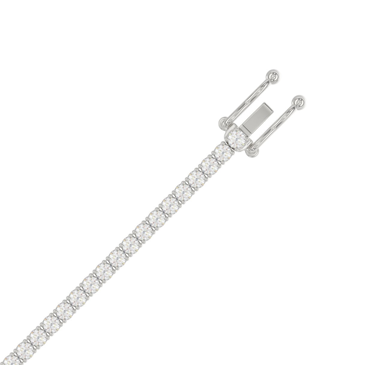 Classic 4 Prong Lab Grown Diamond Tennis Bracelet approx. 3 ct White Gold down view