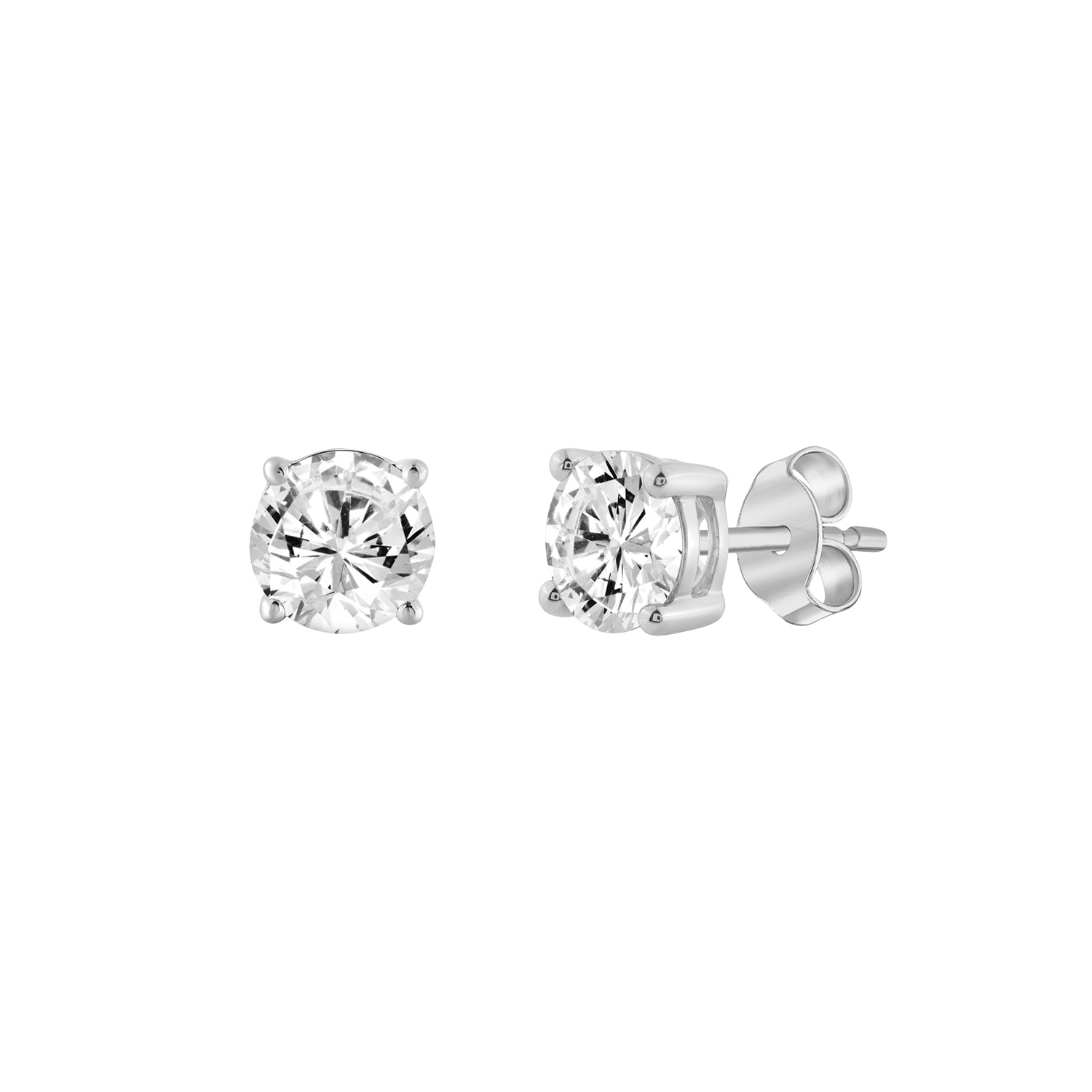0.25 Carat Round Brilliant Lab Grown Diamond Stud Earrings White Gold flat view