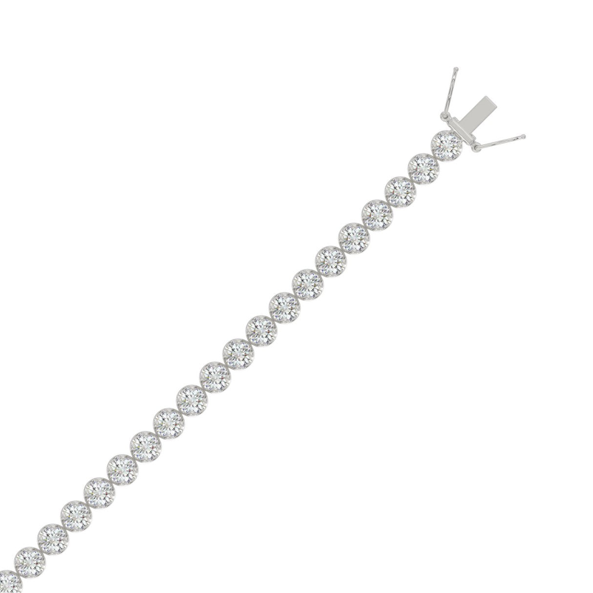 Lightweight Fusion Lab Grown Diamond Tennis Bracelet approx. 5 ct White Gold flat view
